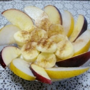 ❤バナナと林檎と梨とバナナチップのヨーグルト❤